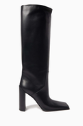 Alaïa Alaa Square 90 Knee Boots in Leather
