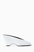 Khaite Cloak 75 Peep-toe Mules in Leather