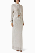 Christopher Esber Imber Metallic Shirt Maxi Dress