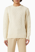 Sunspel Cable Knit Sweater in Wool