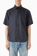 SAINT LAURENT Square Print Shirt in Silk