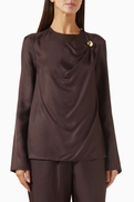 Loulou de Saison Azae Draped Top in Silk