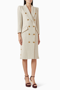 Elisabetta Franchi Double-breasted Coat Midi Dress