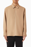 Jil Sander Zip-front Shirt in Wool