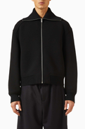 Jil Sander Zip Bomber Jacket in Wool-blend