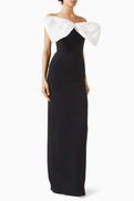 David Koma Bow Strapless Gown