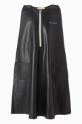 Marni Mini Flared Dress in Coated Fabric