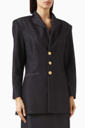 Onori Midnight Bloom Oversized Blazer in Denim & Wool