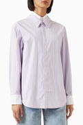 We11Done Double-collar Striped Shirt