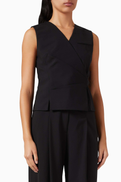 Theory Wrap Vest in Wool Blend