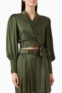 Zimmermann Wrap Crop Top in Silk