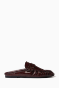 SAINT LAURENT Le Loafer Mules in Eel Leather