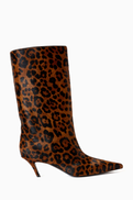 Amina Muaddi Fiona 60 Boots in Pony-effect Leather