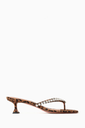 Amina Muaddi Gigi 45 Thong Mules in Printed Suede