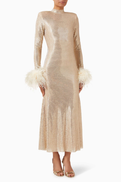 Self-Portrait Rhinestone Feather Dress