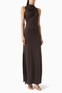Helmut Lang Wind Draped Dress in Jersey
