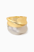 Luv Aj The Mercury Disc Ring Set in Plated Brass