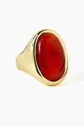 Luv Aj The Amber Honey Resin Statement Ring in Gold-plated Brass