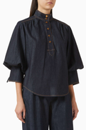 Zimmermann Billow Shirt in Denim