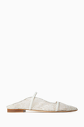 Malone Souliers Maureen Flat Mules in Lace & Leather