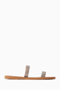 Schutz Double Strap Crystal Slides