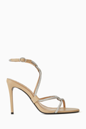 Schutz 95 Crystal-embellished Sandals in Leather