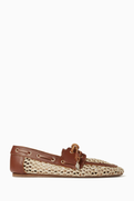 Ancient Greek Sandals Ancient Greek Pliaria Loafers in Raffia & Leather
