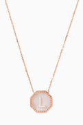 Samra Harf Turath Letter 'L' Diamond Necklace in 18kt Rose Gold