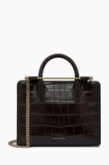 Strathberry Mini Tote Bag in Croc-embossed Leather