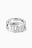 Bil Arabi Arabic Letter "Meem" Ring in Sterling Silver