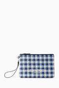 Jimmy Choo Zipped Flat Pouch in Raffia