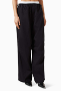 Alexander Wang Elastic-waist Pants in Cotton Twill