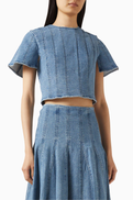Simkhai Kolby Top in Denim