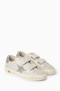 GOLDEN GOOSE May School Sneakers in Glitter Leather