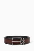 Ferragamo Gancini Square Reversible Belt in Leather