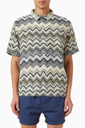 Missoni Dashed Zigzag Bowling Shirt in Viscose