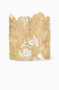 Jimmy Choo Lace Cut-out Cuff in Gold-tone Brass