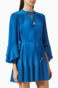 Maje Pleated Drawstring Mini Dress