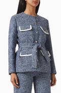 Maje Venalba Belted Jacket in Tweed