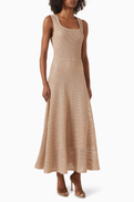Maje Flared Maxi Dress in Knit