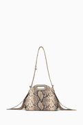 Maje Mini M Bag in Python-embossed Leather