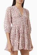 Maje Patterned Pleated Mini Dress
