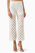 Maje Crochet Scallop Pants in Recycled Polyester