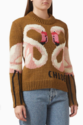 Chloe Flamingo Knit Sweater in Wool