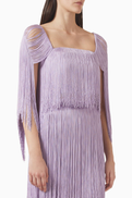 No Pise La Grama Delta Fringed Cropped Top