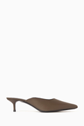 Staud Sebastian Kitten Mules in Leather