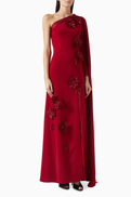 NASS One-shoulder Cape Dress