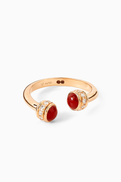 PIAGET Possession Carnelian & Diamond Open Ring in 18kt Rose Gold