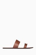 SAINT LAURENT Babylone Slides in Smooth Leather
