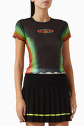 Casablanca Printed Top in Mesh